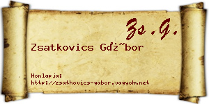 Zsatkovics Gábor névjegykártya